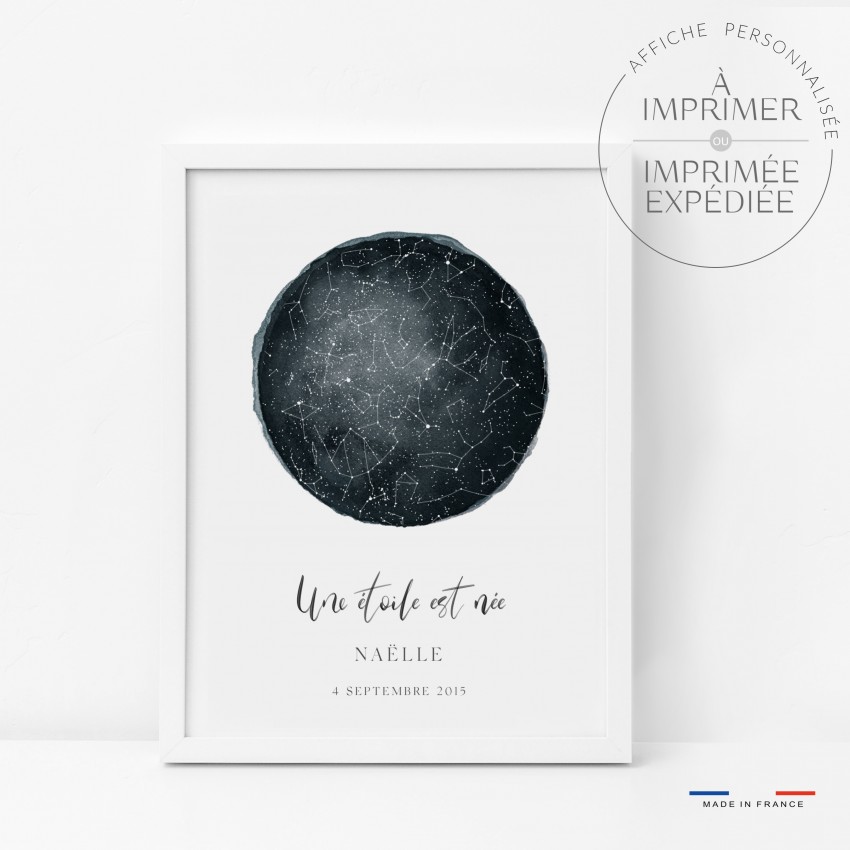 Carte du Ciel Personnalisée - Carte des Étoiles - Positive Prints